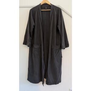 Los Angeles Apparel Open Cardigan Robe ?? Womens Sz XS/S Gray Lagenlook Minimal